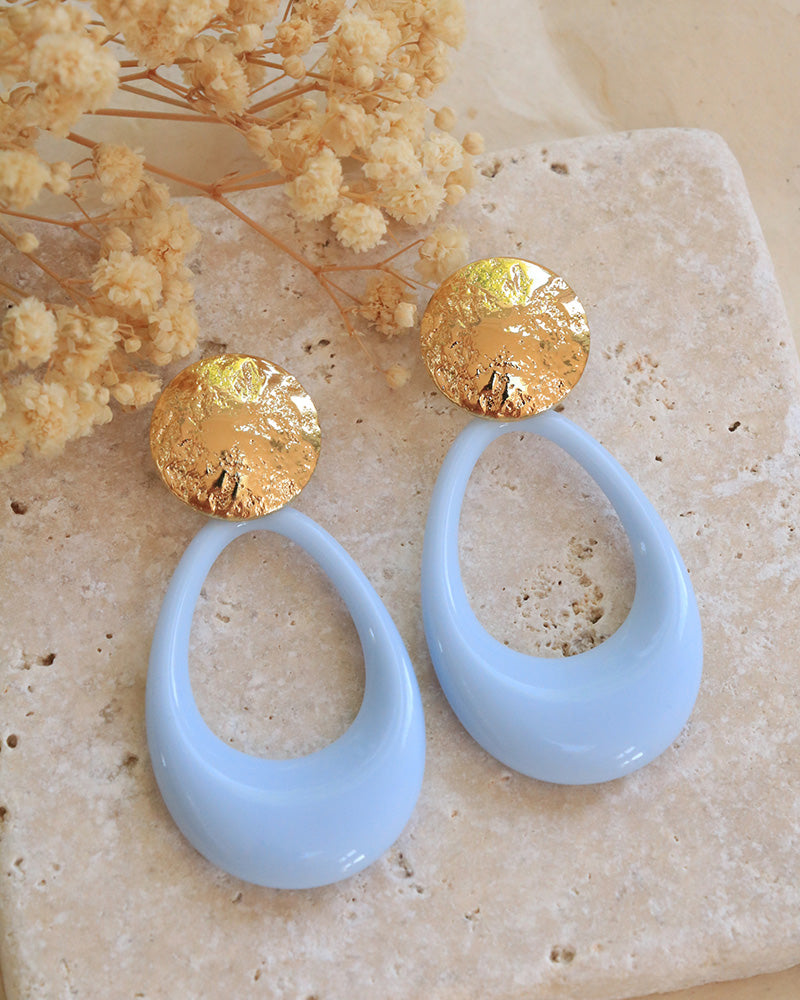 Boucles Amathée Néréides Acrylique Bleu - Artisanat Bordeaux