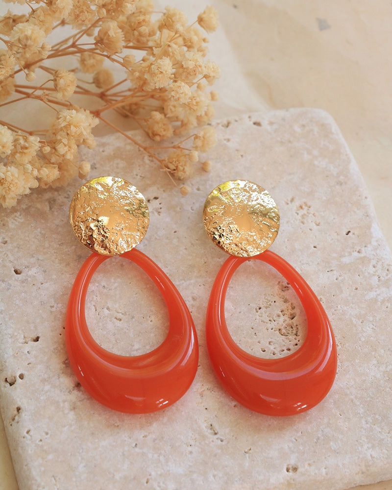 Boucles Amathée Néréides Corail - Artisanat Bordeaux