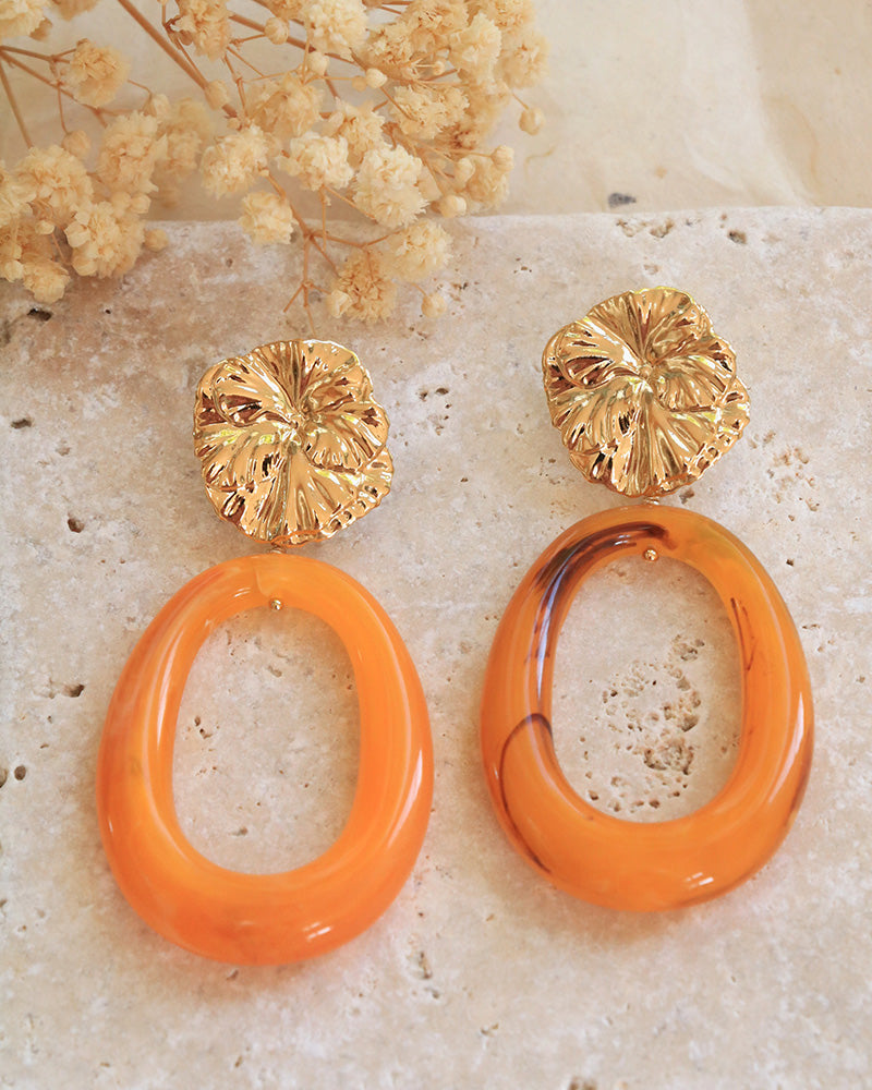 Boucles Néréides Acrylique Orange - Artisanat Bordeaux