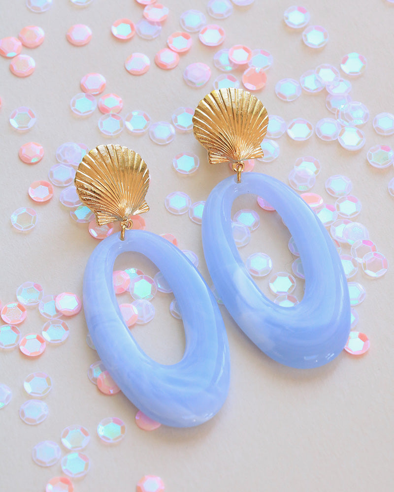 Boucles Callia Néréides Acrylique Bleu - Artisanat Bordeaux