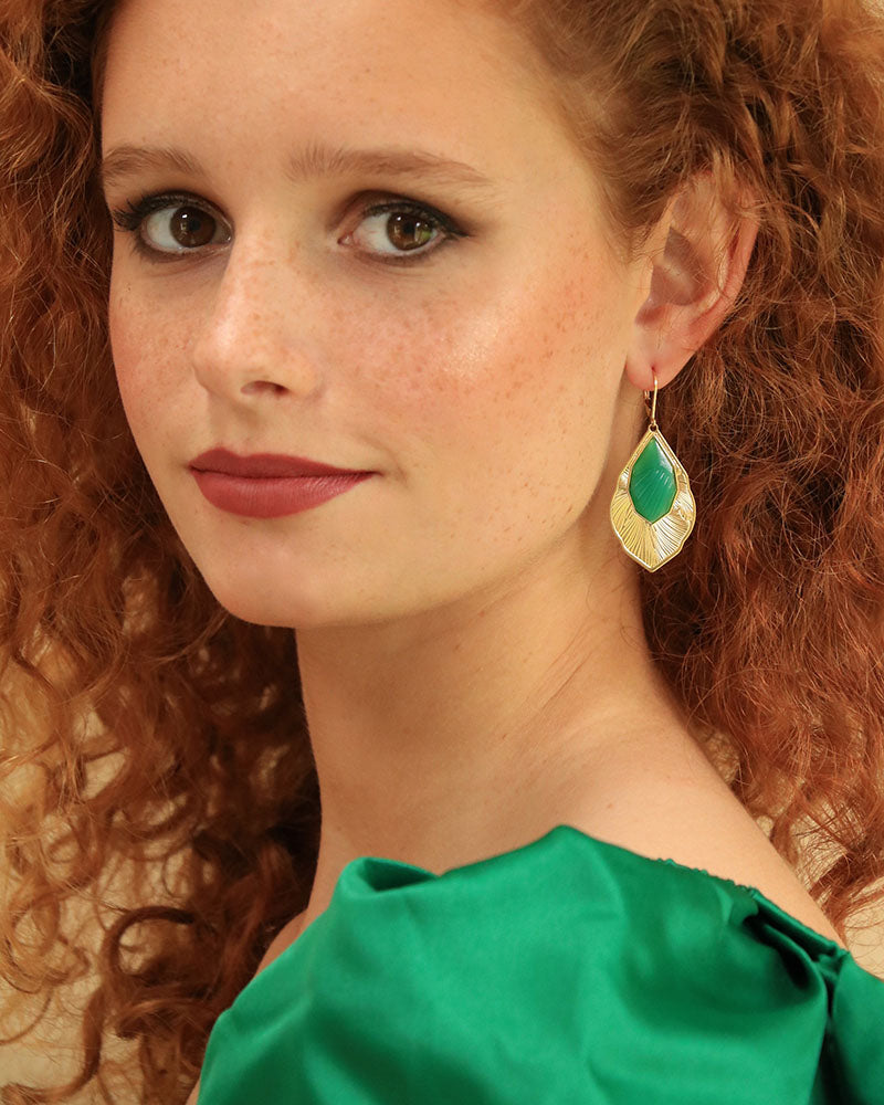 Boucles Calypso Néréides Vert Portée - Artisanat Bordeaux