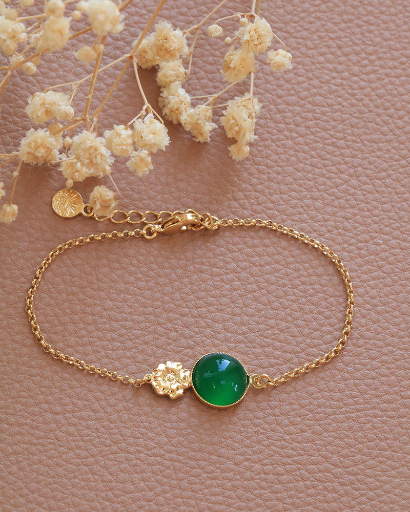 Bracelet Eclosion Agate Verte - Artisanat Bordeaux
