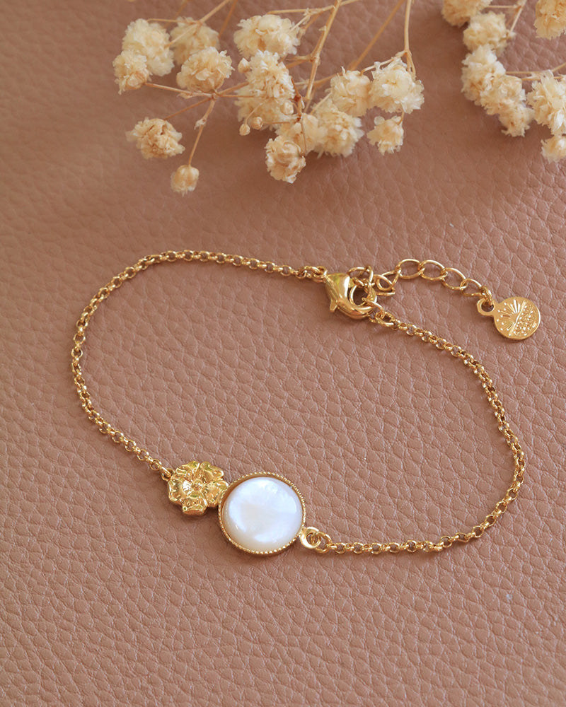 Bracelet Eclosion Nacre Blanc - Artisanat Bordeaux