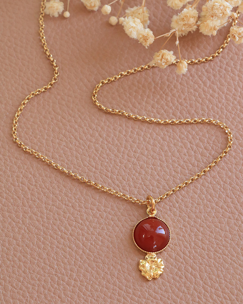 Collier Eclosion Cornaline - Artisanat Bordeaux