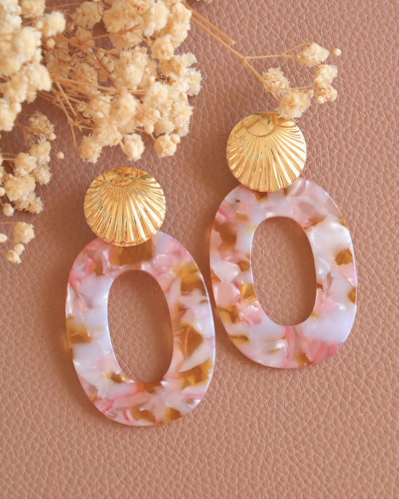 Boucles Ephyra Néréides Rose - Artisanat Bordeaux