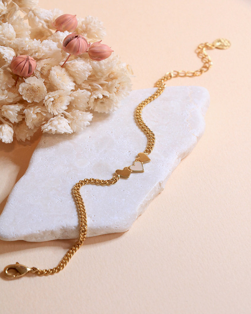 Frida 3-Heart Chain Bracelet