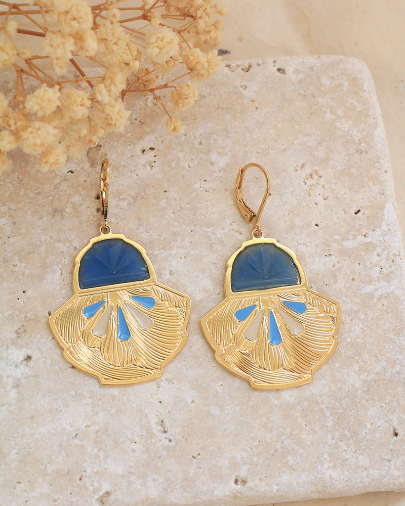 Boucles Galatée Néréides Bleu - Artisanat Bordeaux
