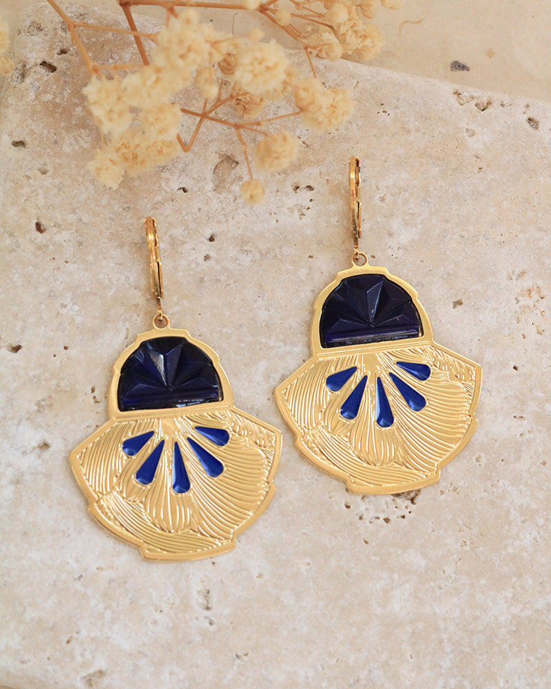 Boucles Galatée Néréides Marine - Artisanat Bordeaux