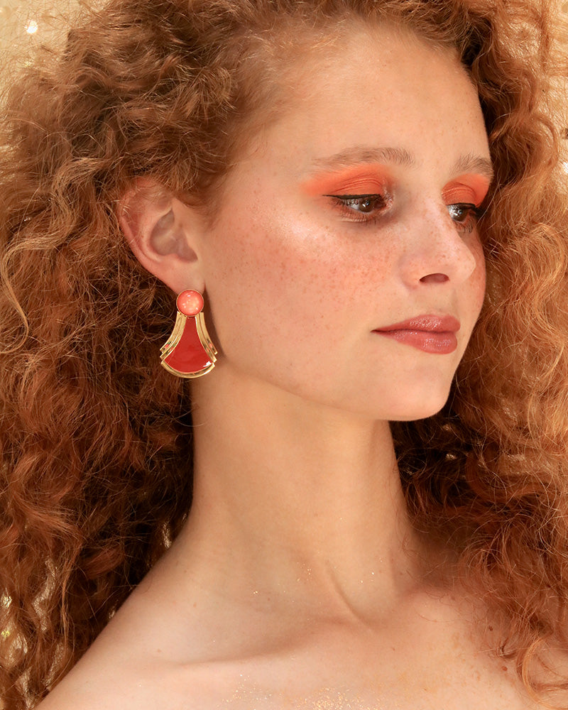 Boucles Ianira Néréides Terracotta Portée - Artisanat Bordeaux