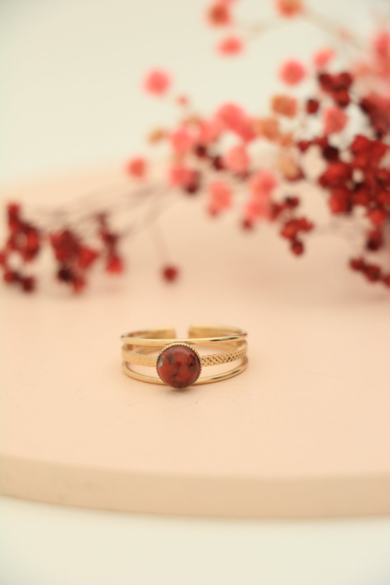 Bague jaspe breshia, création artisanale Aurélie Joliff, bijouterie Bordeaux.