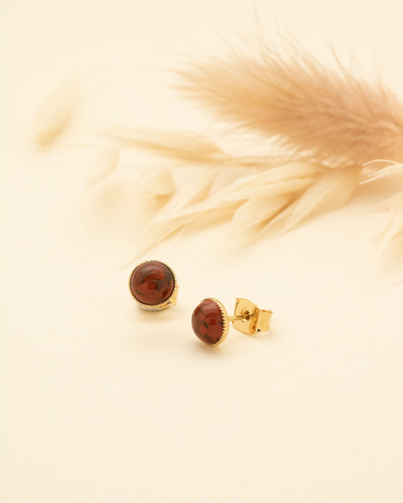 Boucle oeil de tigre, création artisanale Aurélie Joliff, bijouterie Bordeaux.