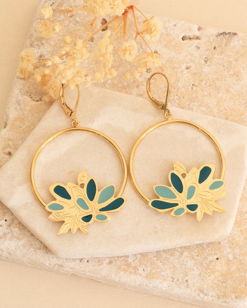 Grandes boucles pendantes Nymphéa