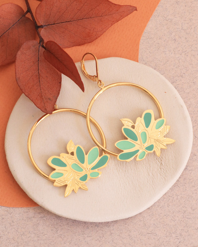 Grandes boucles pendantes Nymphéa