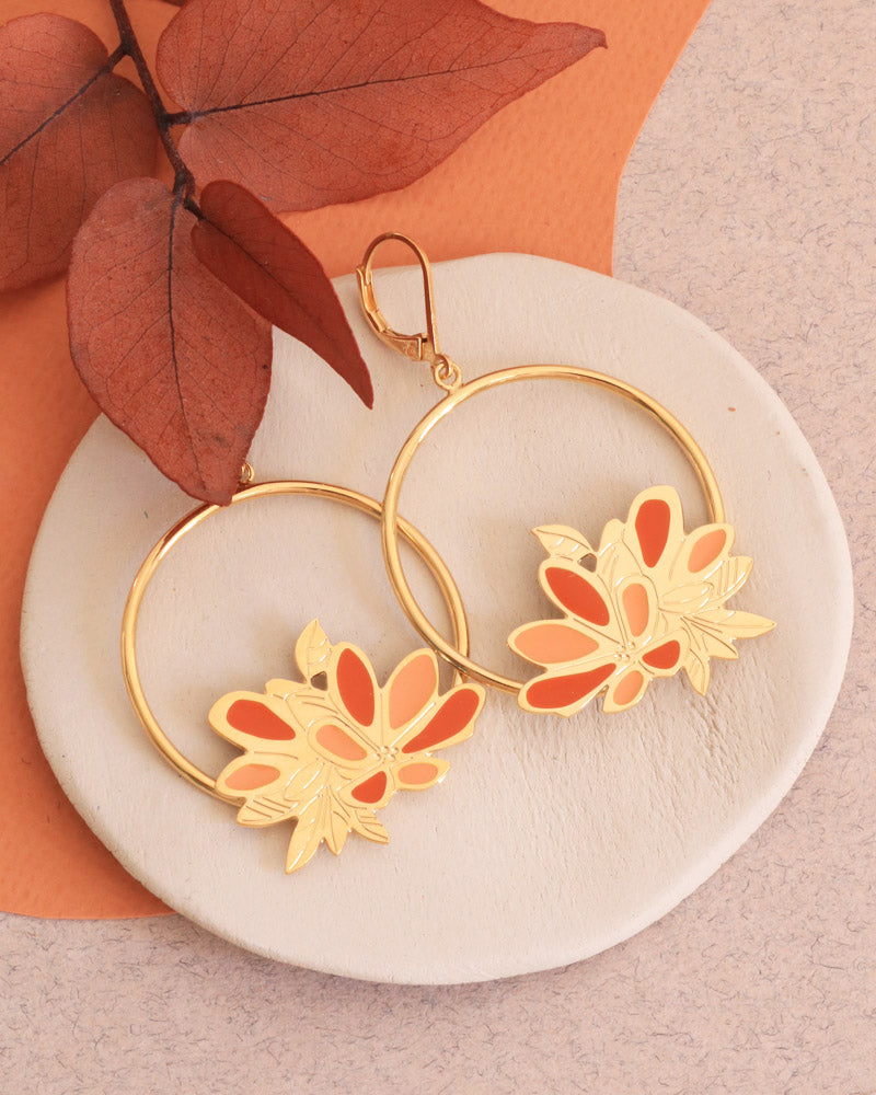Grandes boucles pendantes Nymphéa