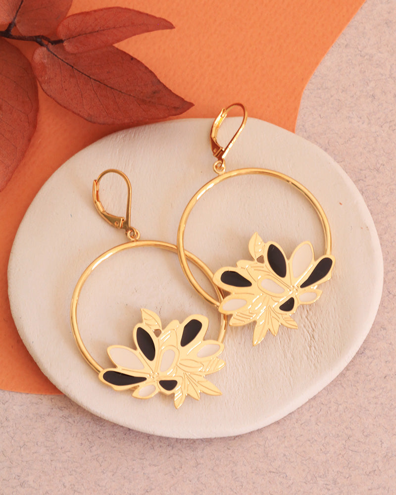 Grandes boucles pendantes Nymphéa