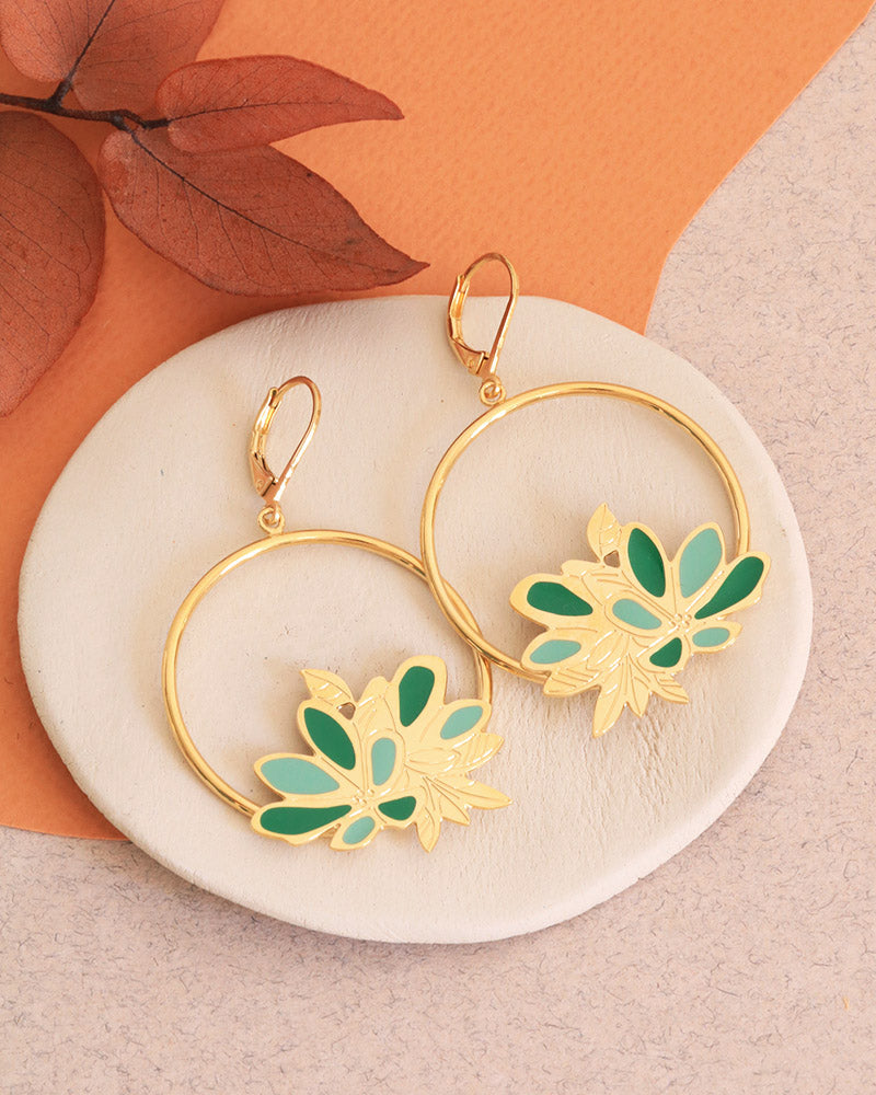 Grandes boucles pendantes Nymphéa