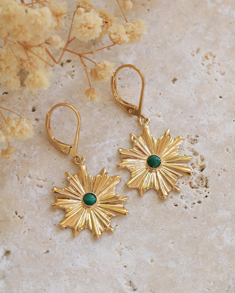 Boucles d'oreilles Résurrection Malachite - Artisanat Bordeaux
