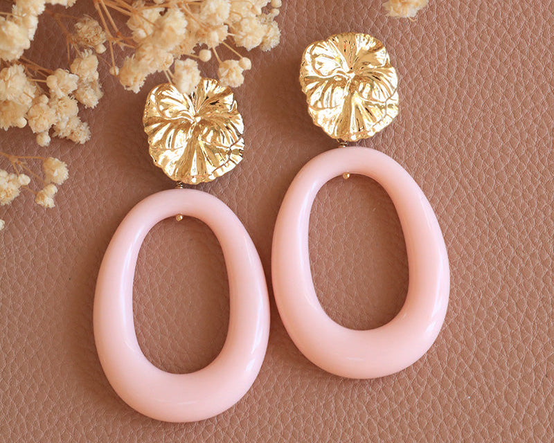 Boucles Néréides Acrylique Rose - Artisanat Bordeaux