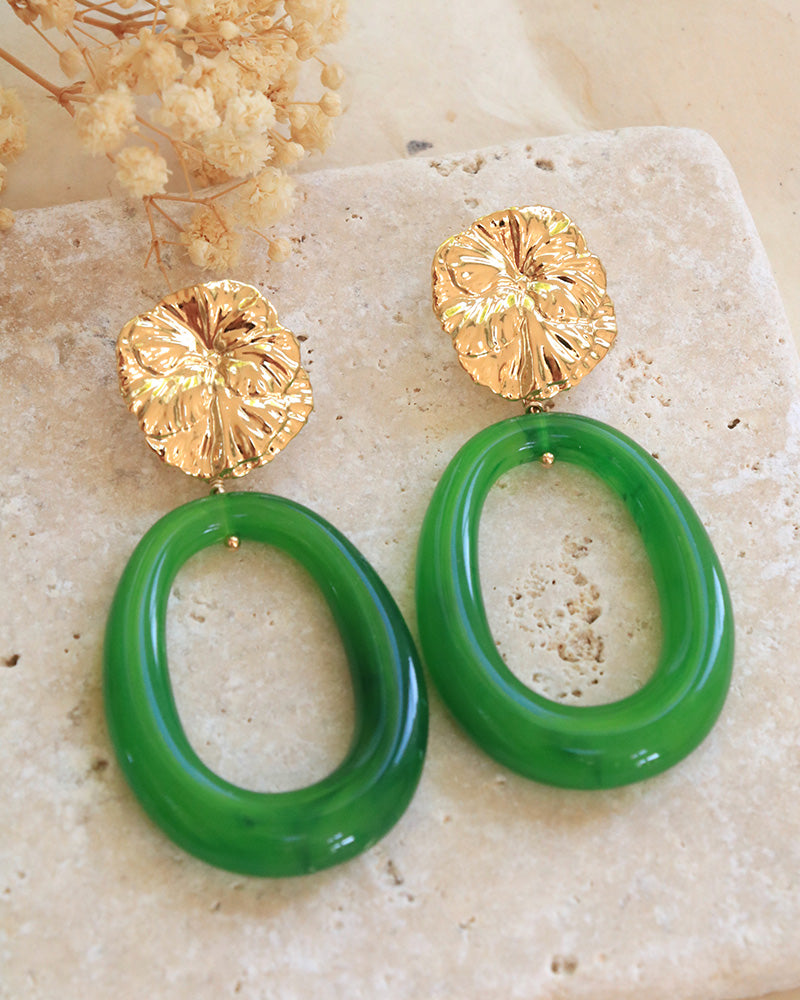 Boucles Néréides Acrylique Vert - Artisanat Bordeaux