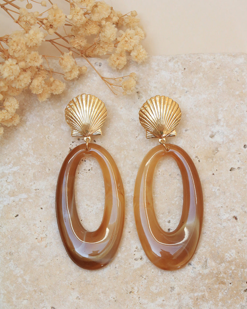 Boucles Callia Néréides Acrylique Caramel - Artisanat Bordeaux