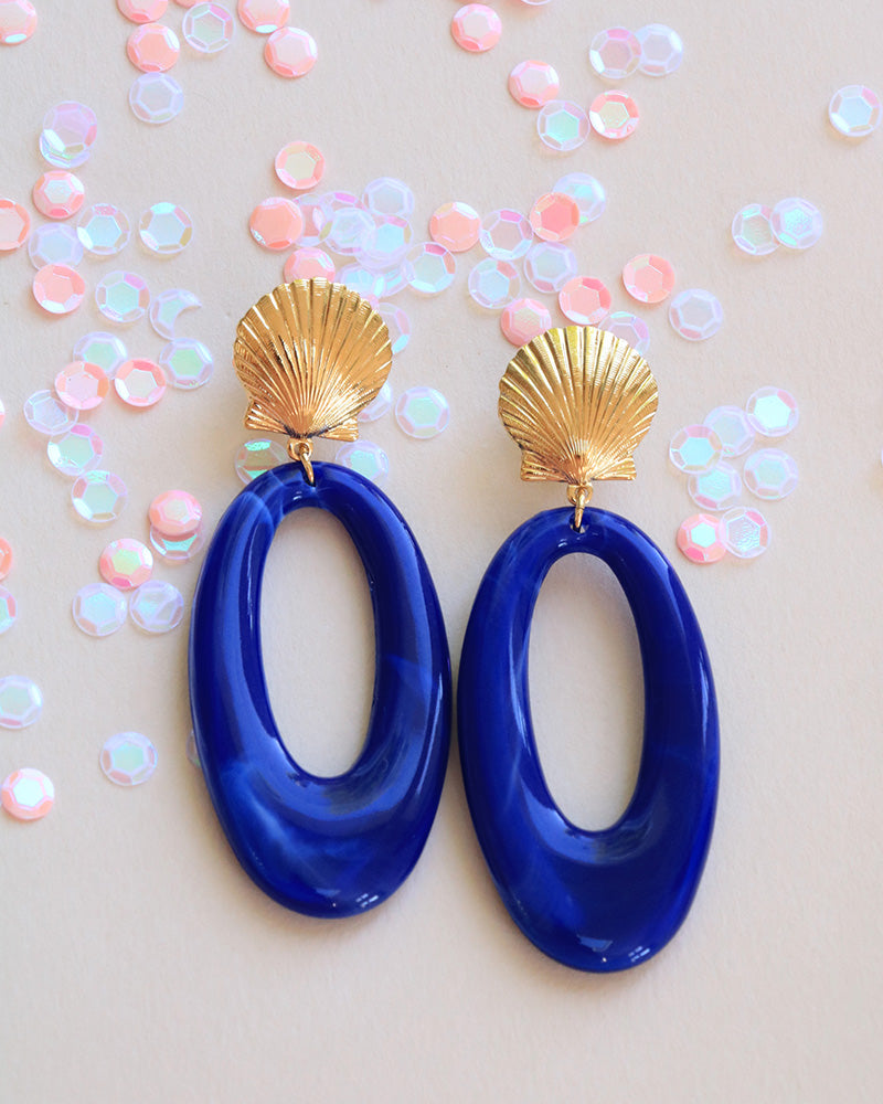 Boucles Callia Néréides Acrylique Marine - Artisanat Bordeaux