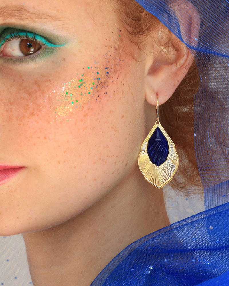 Boucles Calypso Néréides Marine Portée - Artisanat Bordeaux