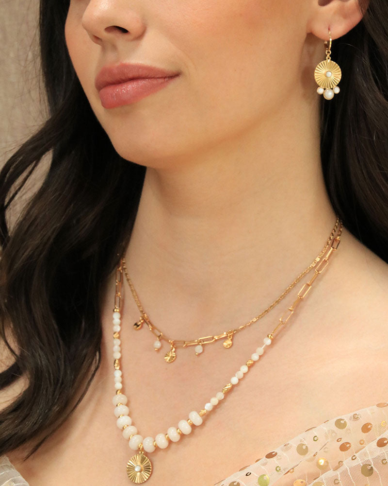Collier pierres et pendentif Celeste