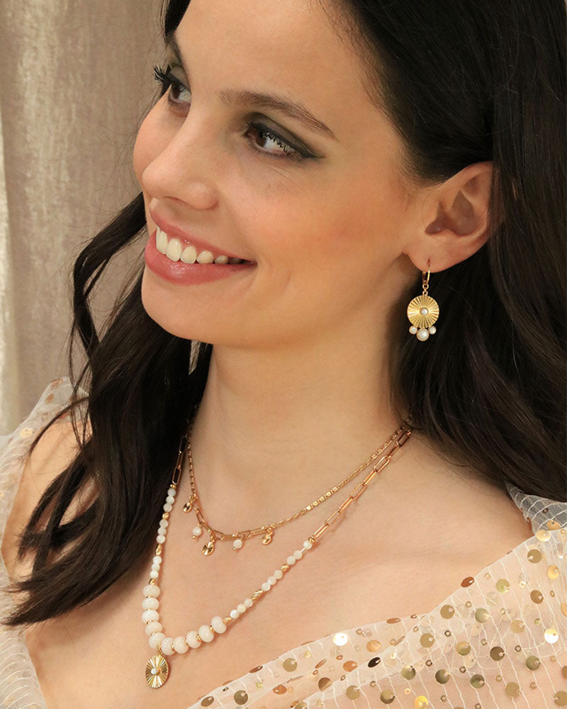 Boucle 3 pierres Celeste