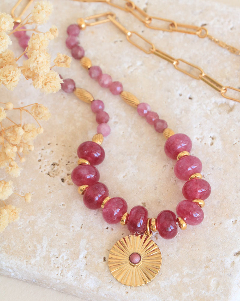 Collier pierres et pendentif Céleste