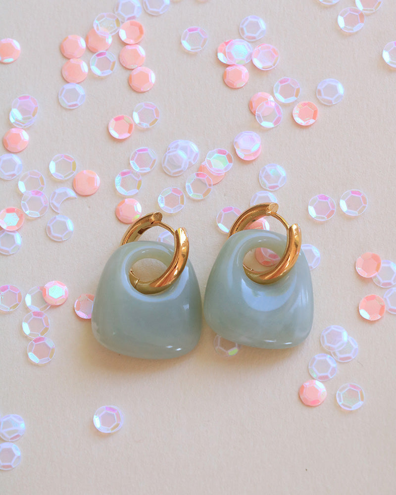 Boucles Callia Néréides Acrylique Celadon - Artisanat Bordeaux
