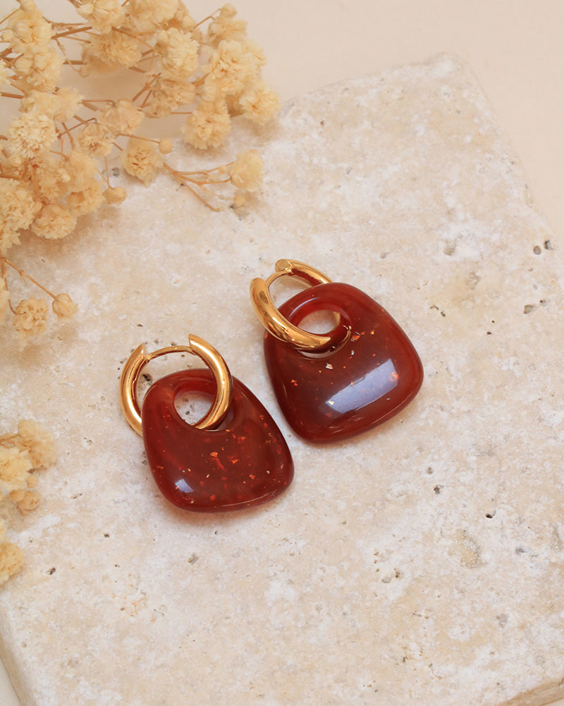 Boucles Dioné Néréides Acrylique Cuivre - Artisanat Bordeaux