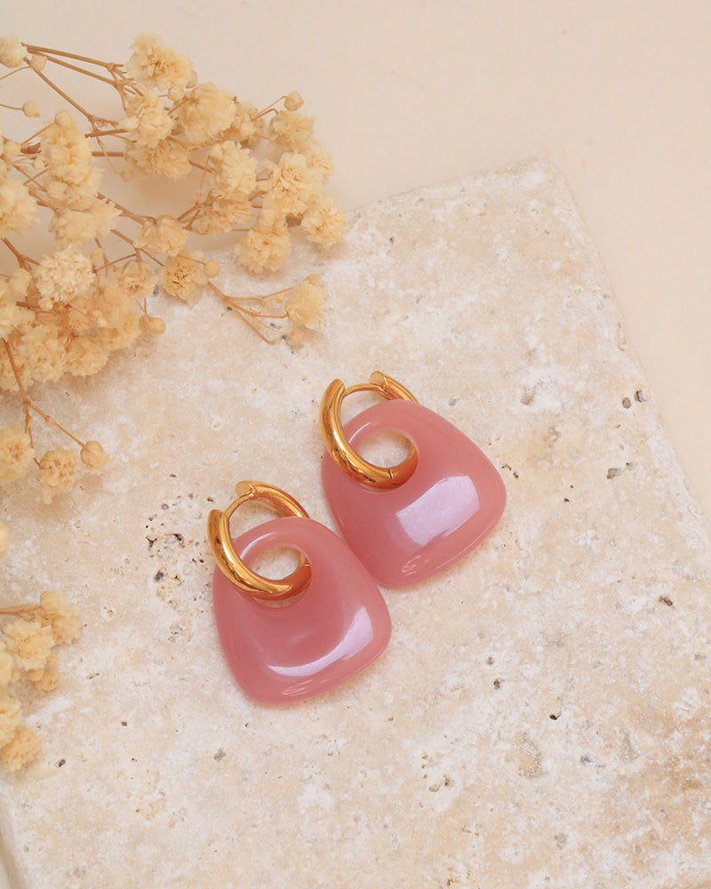 Boucles Callia Néréides Acrylique Rose - Artisanat Bordeaux