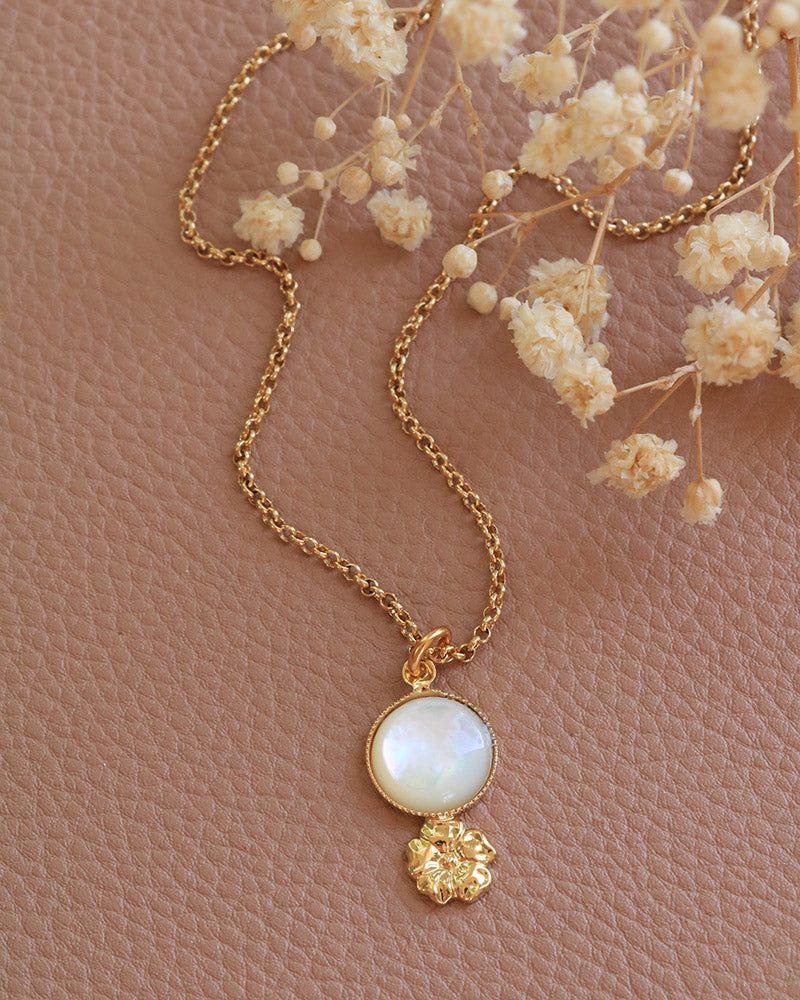 Collier Eclosion Nacre Blanc - Artisanat Bordeaux