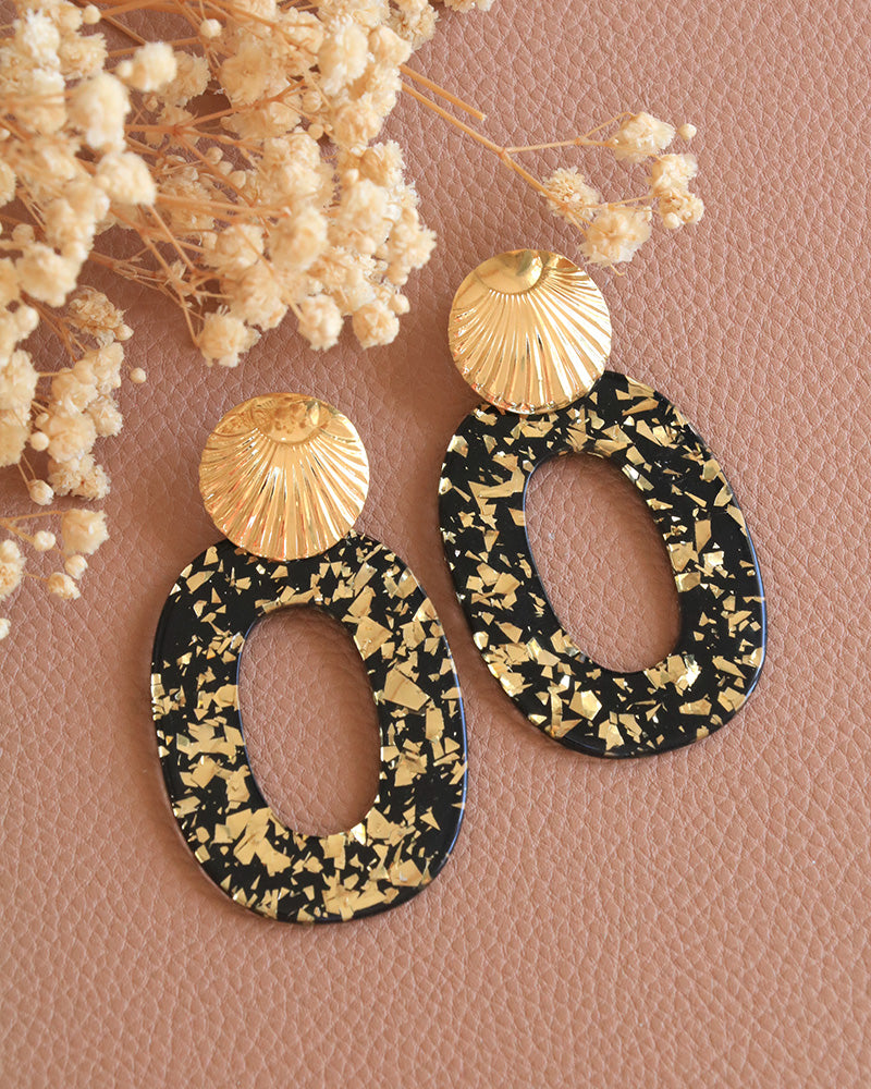 Boucles Ephyra Néréides Noire - Artisanat Bordeaux