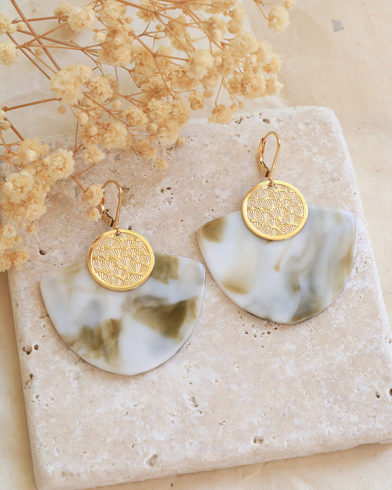 Boucles Eunice Néréides Beige - Artisanat Bordeaux
