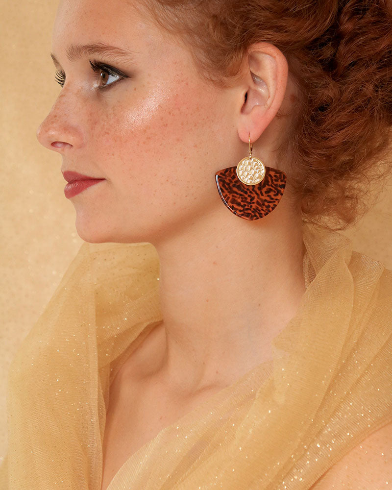 Boucles Eunice Néréides Marron Portée - Artisanat Bordeaux