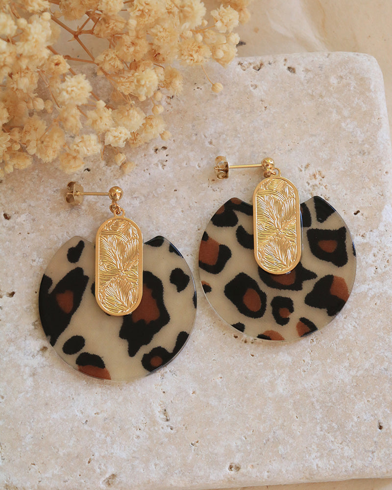 Boucles Eurydice Néréides Leopard - Artisanat Bordeaux