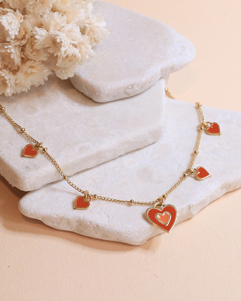 Collier 5 coeurs Frida