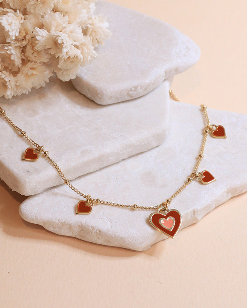 Collier 5 coeurs Frida