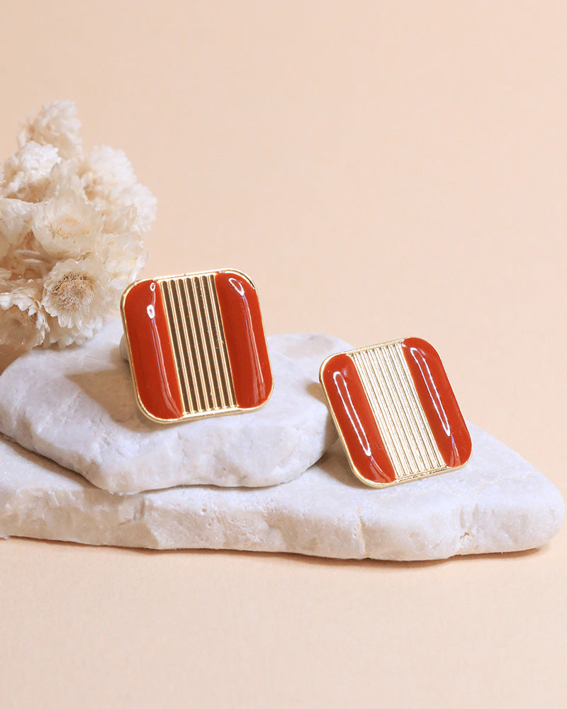 Boucle corail, création artisanale Aurélie Joliff, bijouterie Bordeaux.
