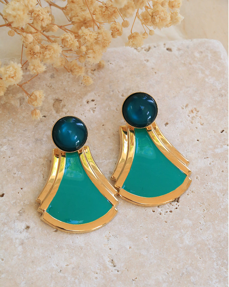 Boucles Ianira Néréides Bleu Lagon - Artisanat Bordeaux