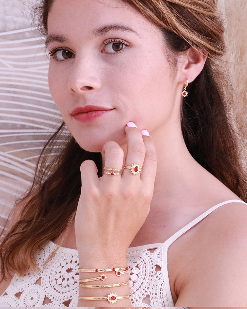 Petites Créoles Pendantes Marquise Dorées