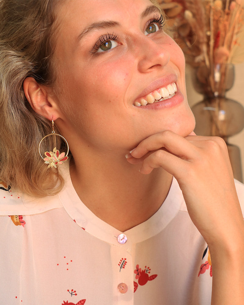 Grandes boucles pendantes Nymphéa