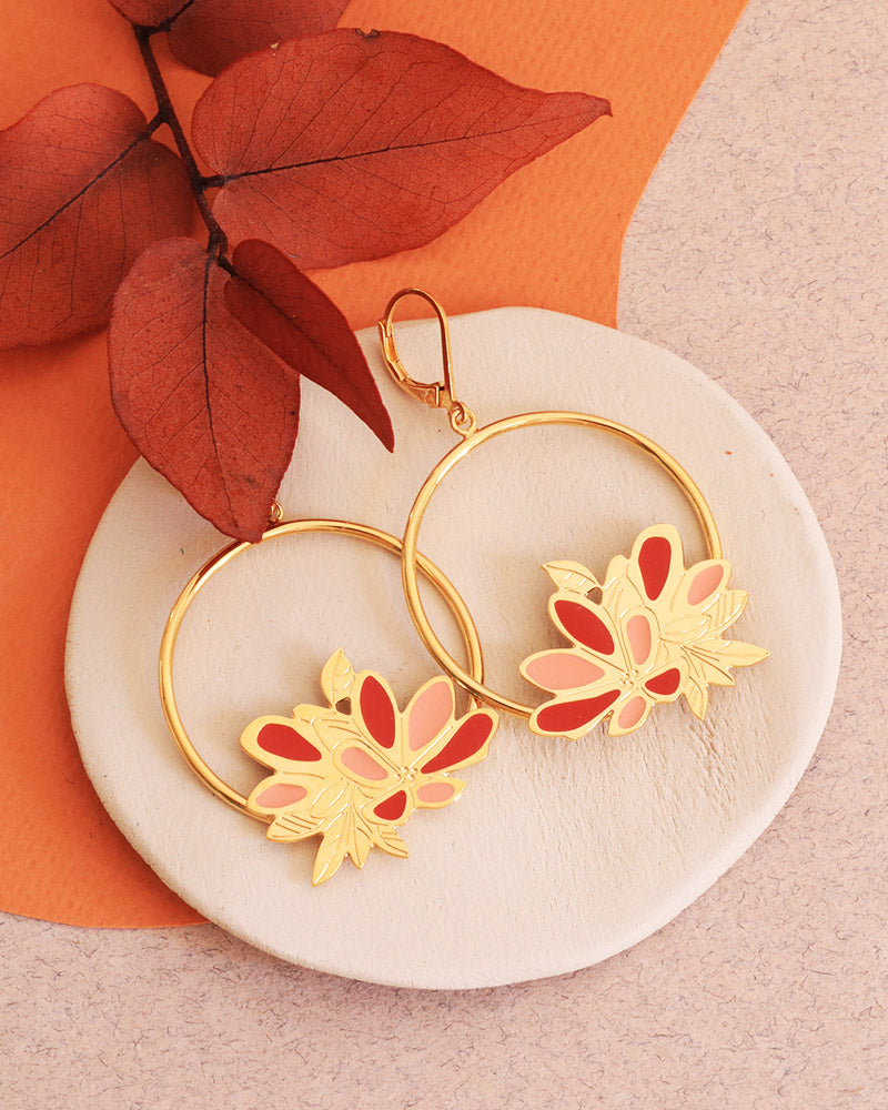 Grandes boucles pendantes Nymphéa