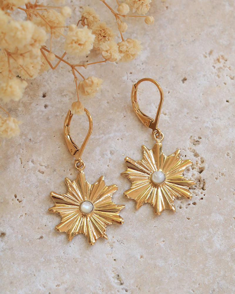 Boucles d'oreilles Résurrection Nacre Blanche - Artisanat Bordeaux