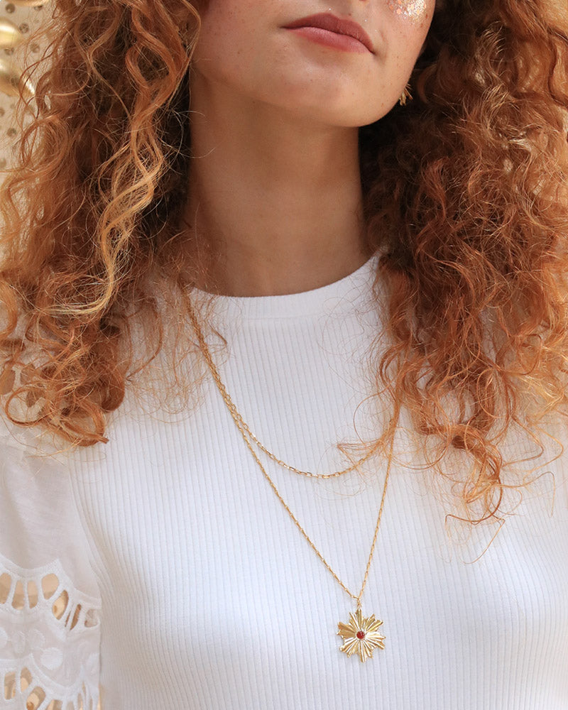Collier Long Résurrection Cornaline Porté- Artisanat Bordeaux