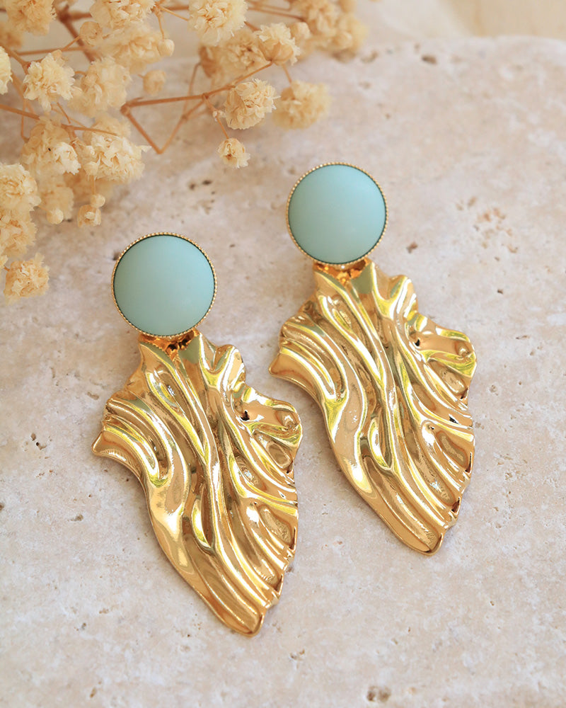 Boucles Thalié Néréides Vert Mat - Artisanat Bordeaux